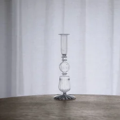 GLASS Cambridge Sophia 9" Candlestick Holder Set of 2 (Clear)