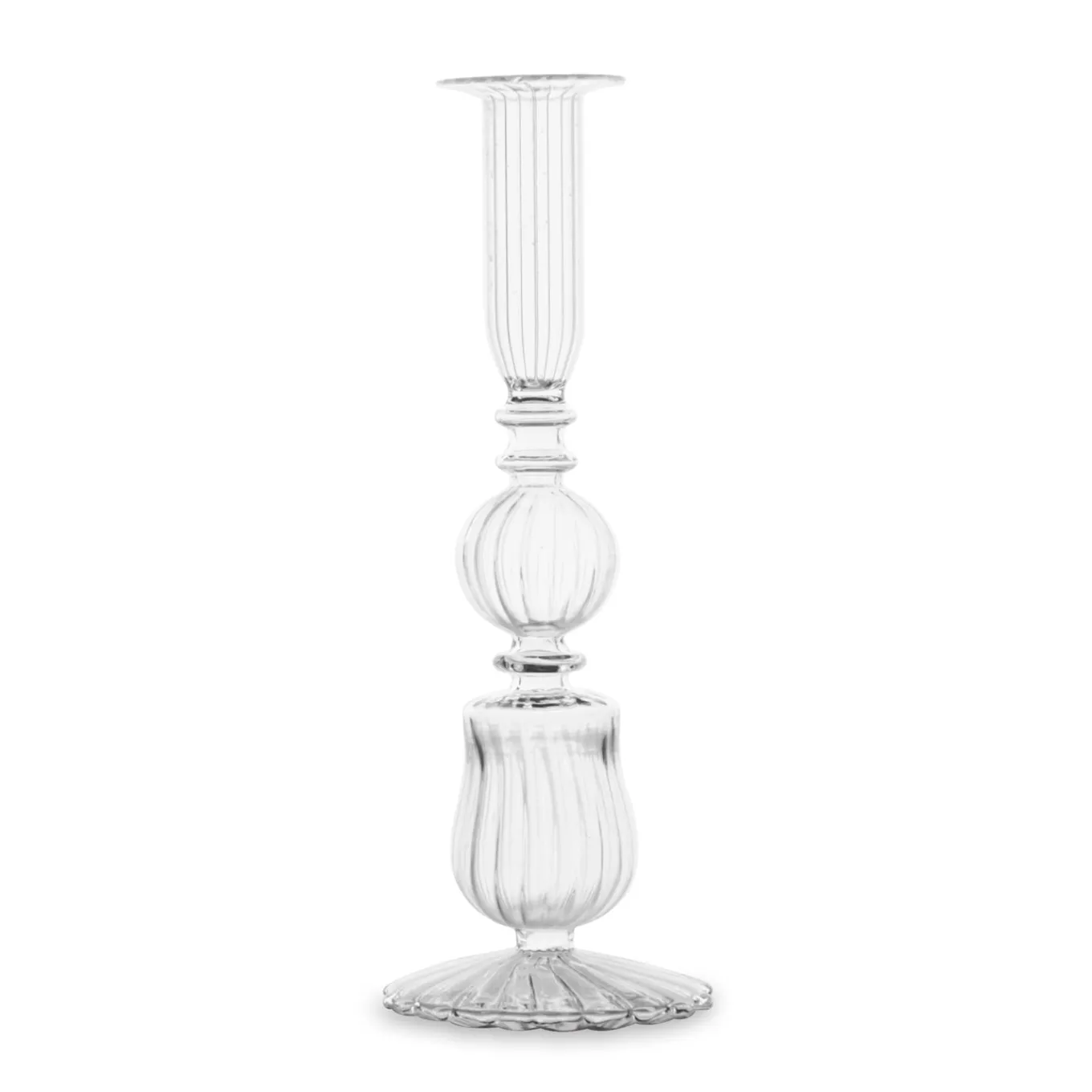GLASS Cambridge Sophia 9" Candlestick Holder Set of 2 (Clear)