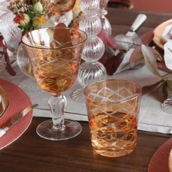 GLASS Carved Wine Set of 6 (Multi)