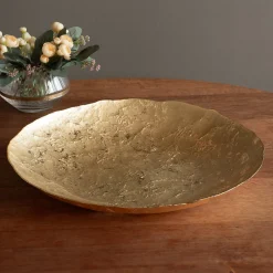 GLASS Cracked Extra Large Foil Leafing Centerpiece (Gold)