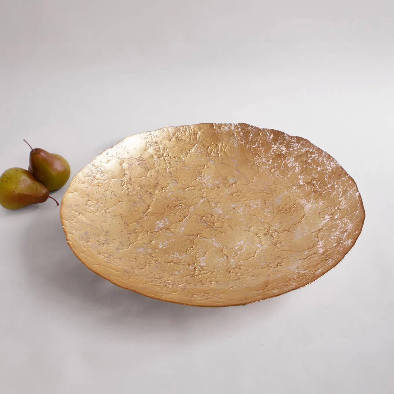 GLASS Cracked Extra Large Foil Leafing Centerpiece (Gold)