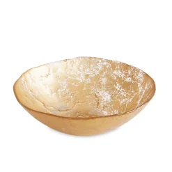 GLASS Cracked Small Foil Leafing Bowl (Gold)