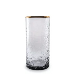 GLASS Croc Highball with Gold Rim Set of 4 (Smoke Grey)