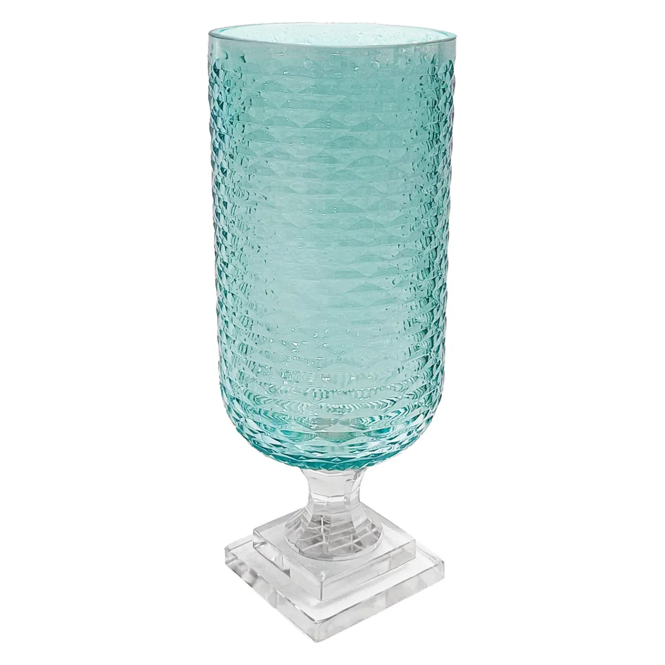 GLASS Eclat Tall Hurricane Pale Blue & Clear