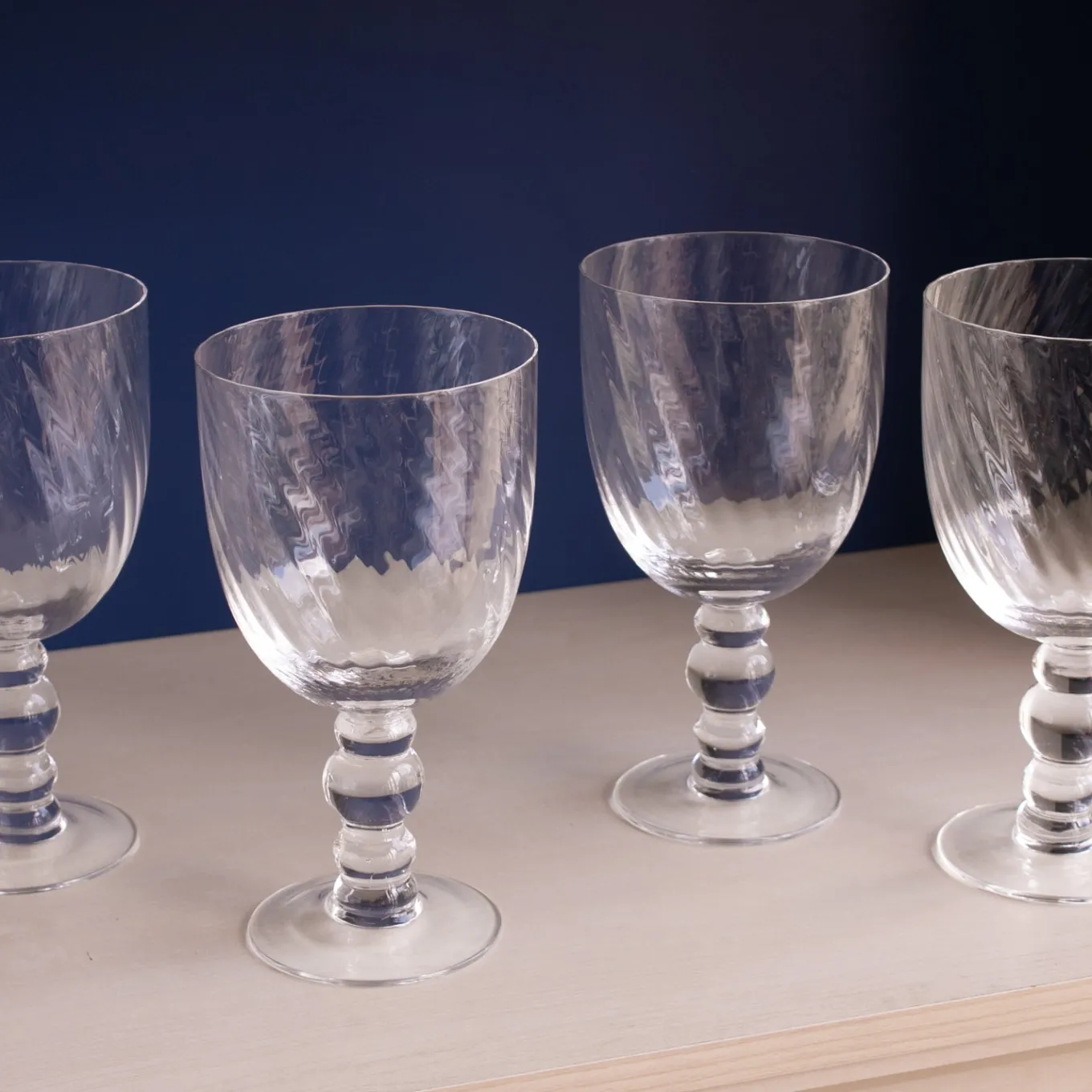 GLASS French Swirl All Purpose Set of 4 (Clear)