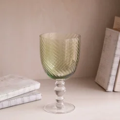 GLASS French Swirl All Purpose Set of 4 (Green)