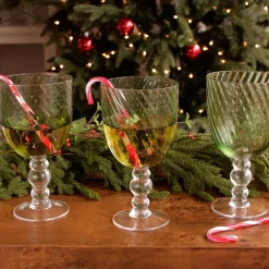 GLASS French Swirl All Purpose Set of 4 (Green)