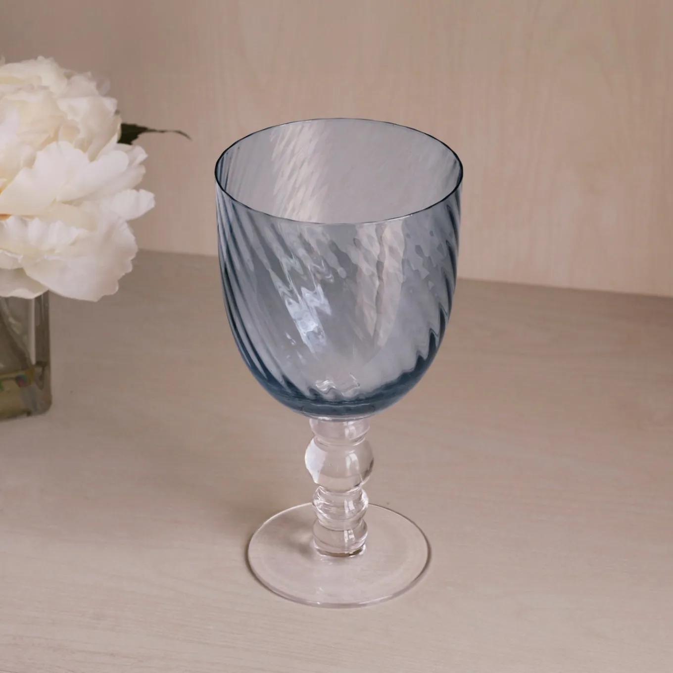 GLASS French Swirl All Purpose Set of 4 (Blue)