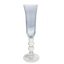 GLASS French Swirl Champagne Flute Set of 4 (Blue)