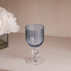 GLASS French Swirl Wine Set of 4 (Blue)