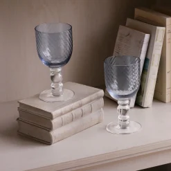 GLASS French Swirl Wine Set of 4 (Blue)