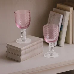 GLASS French Swirl Wine Set of 4 (Pink)