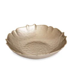 GLASS Medium Round Bowl (Taupe and Gold)