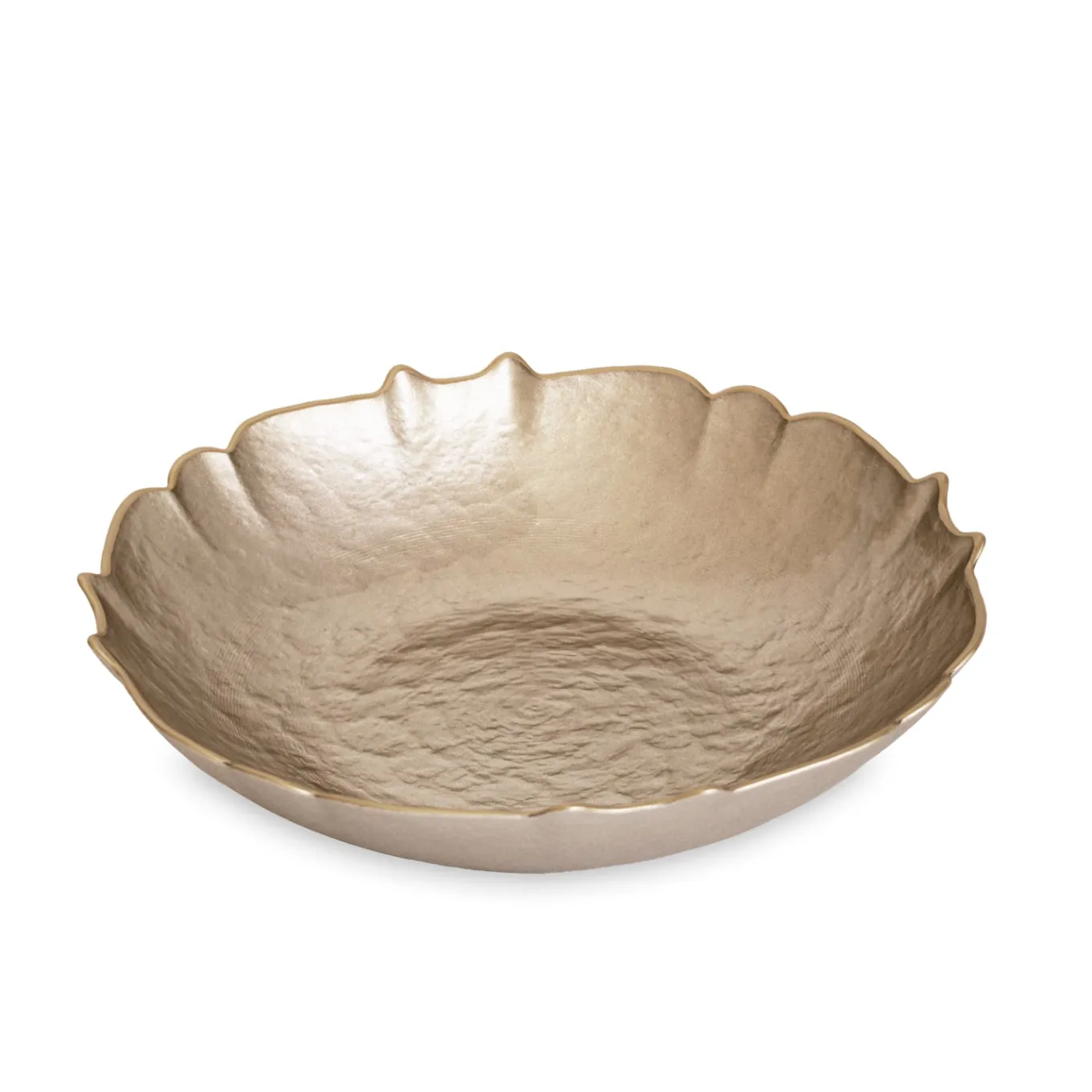 GLASS Medium Round Bowl (Taupe and Gold)