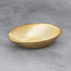 GLASS New Orleans Medium Oval Foil Leafing Bowl (Gold)