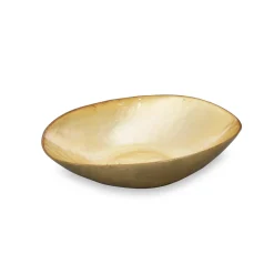 GLASS New Orleans Medium Oval Foil Leafing Bowl (Gold)