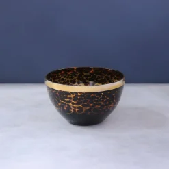 GLASS Tortoise and Gold 8" Bowl