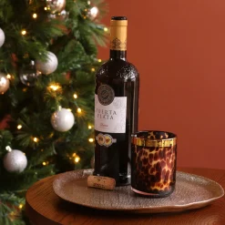 GLASS Tortoise and Gold Tumbler Set of 4