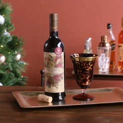 GLASS Tortoise and Gold Wine Set of 4