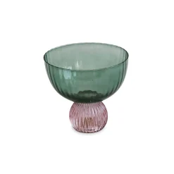 GLASS Venice Coupe Set of 4 (Green and Lavender)