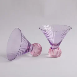 GLASS Venice Martini Set of 4 (Violet and Pink)