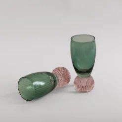 GLASS Venice Shot Glass Set of 4 (Green and Lavender)