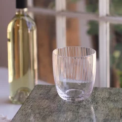 GLASS Venice Stemless Wine Glass/Double Old Fashioned Set of 4 (Clear)