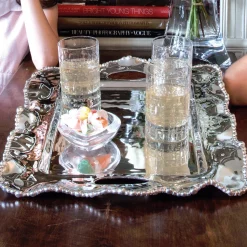 ORGANIC PEARL Kristi Medium Rectangular Tray with Handles