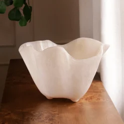 RESIN Alabaster Ice Bucket White Swirl