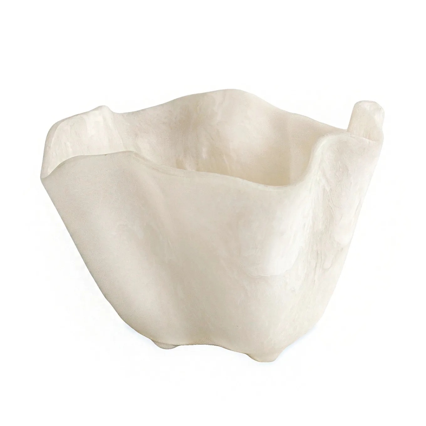 RESIN Alabaster Ice Bucket White Swirl