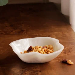 RESIN Alabaster Mini Bowl White Swirl