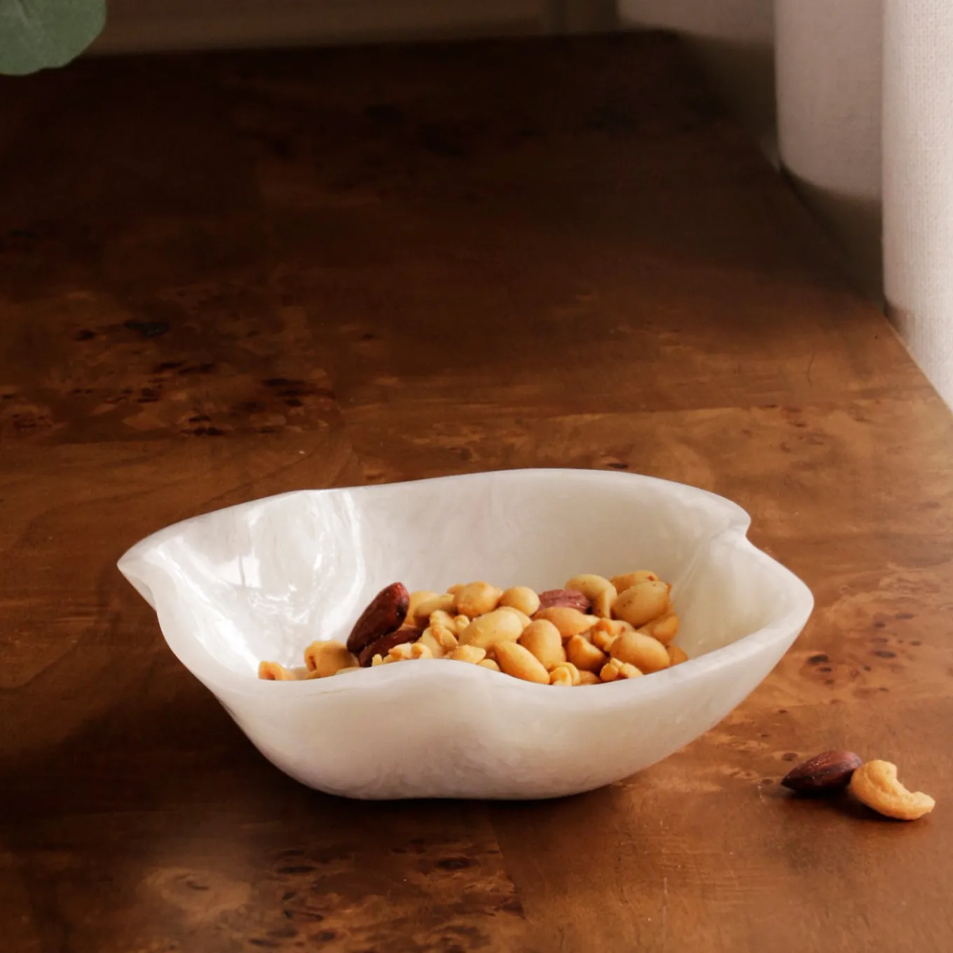 RESIN Alabaster Mini Bowl White Swirl
