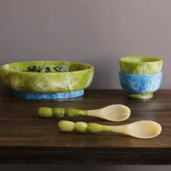 RESIN Rio Bubble Salad Servers (Green)
