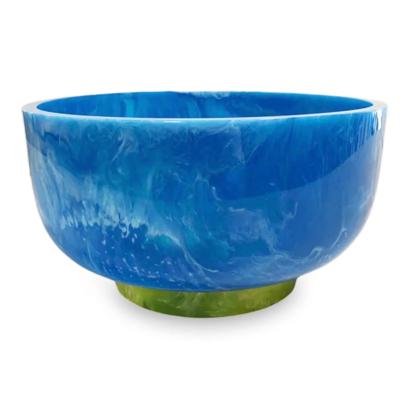RESIN Rio Large Bowl with Base (Blue and Green)