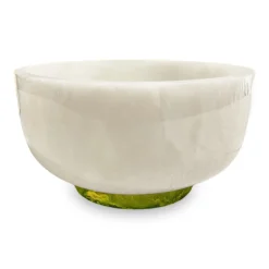 RESIN Rio Large Bowl with Base (White and Green)