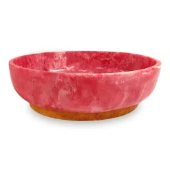 RESIN Rio Large Oval Bowl with Base (Pink and Orange)