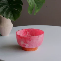 RESIN Rio Small Bowl with Base (Pink and Orange)