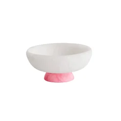RESIN Sorbet Medium Round Bowl with Base Coconut and Raspberry