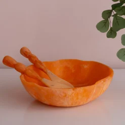 RESIN Sorbet Salad Servers Tangerine