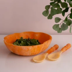 RESIN Sorbet Salad Servers Tangerine