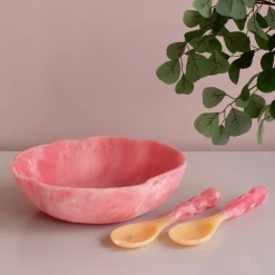 RESIN Sorbet Salad Servers Raspberry