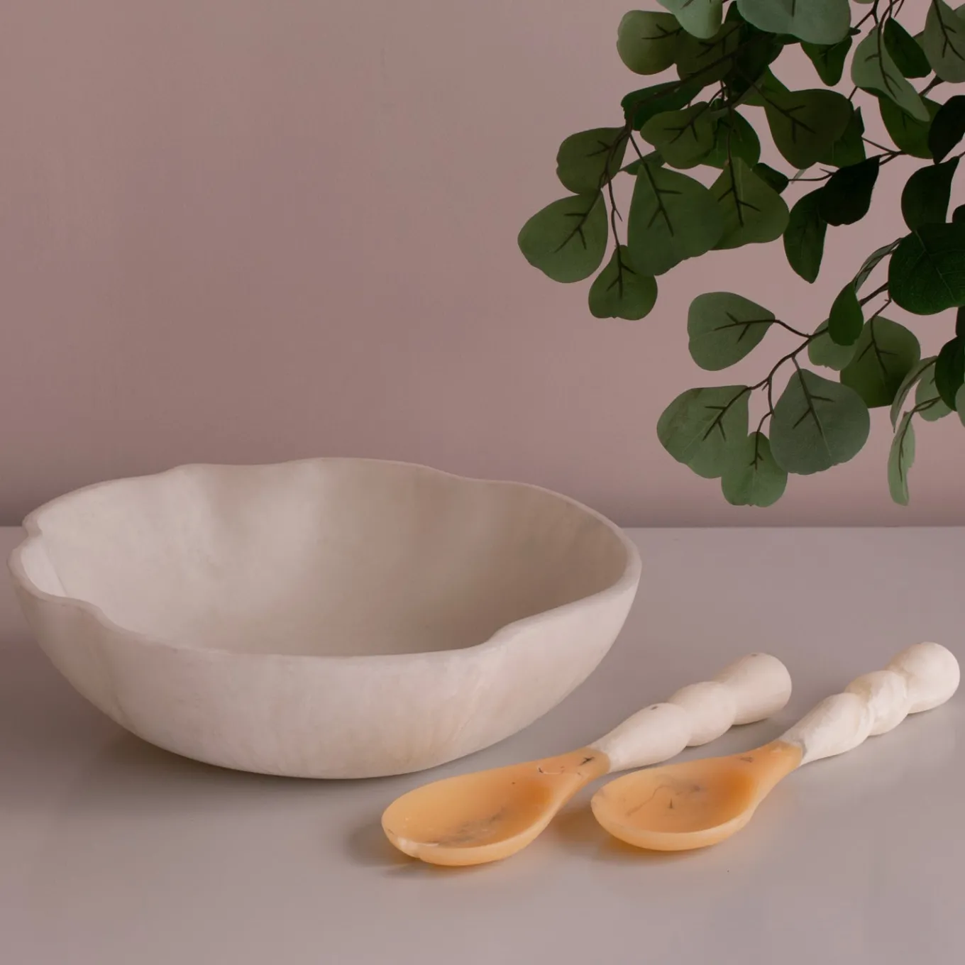 RESIN Sorbet Salad Servers Coconut