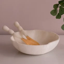 RESIN Sorbet Salad Servers Coconut