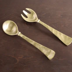 SIERRA MODERN Large Salad Servers (Brushed Gold)