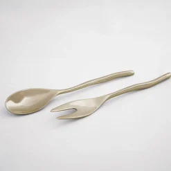 SIERRA MODERN Maia Large Salad Servers (Shiny Gold)