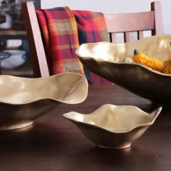 SIERRA MODERN Maia Medium Oval Bowl (Gold)