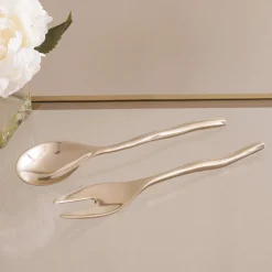 SIERRA MODERN Maia Small Salad Servers (Shiny Gold)