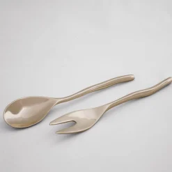 SIERRA MODERN Maia Small Salad Servers (Shiny Gold)