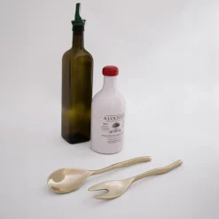 SIERRA MODERN Maia Small Salad Servers (Shiny Gold)