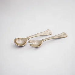 SIERRA MODERN Small Salad Servers (Shiny Gold)